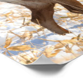 Sika Stag in een sneeuwveld | Japan Poster (Hoek)