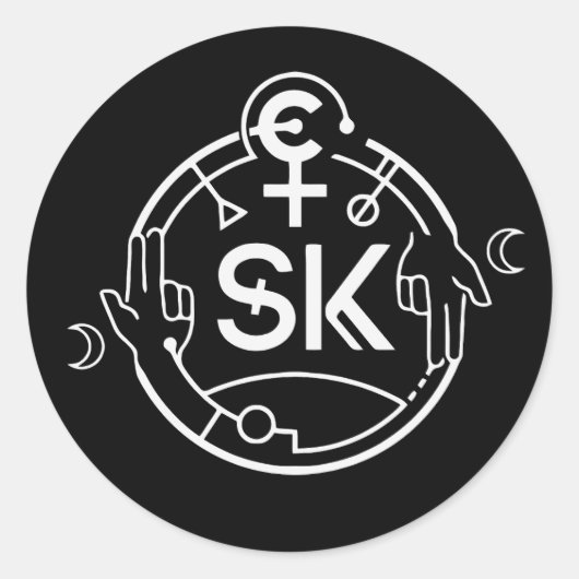 SiKe witte Logo Stickers (Voorkant)