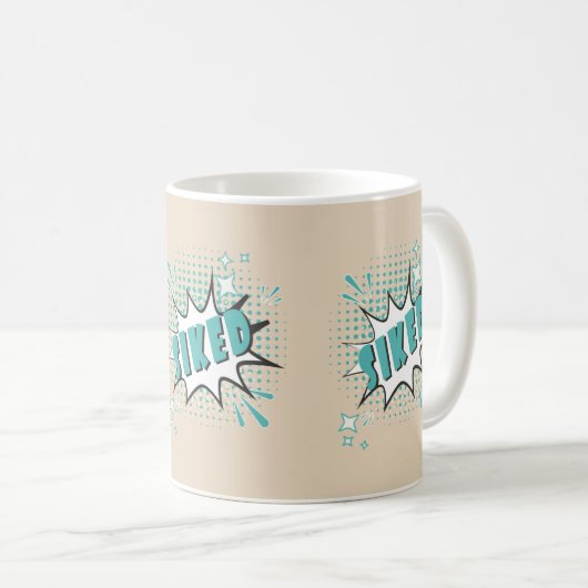 SIKED Comic Speech Bubble Meme Funny Creme Koffiemok (Voorkant rechts)