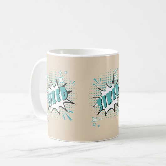 SIKED Comic Speech Bubble Meme Funny Creme Koffiemok (Voorkant links)