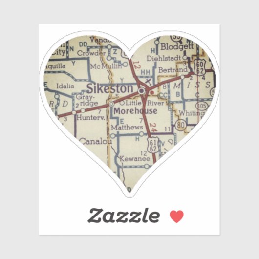  Sikeston Map Sticker (Vel)
