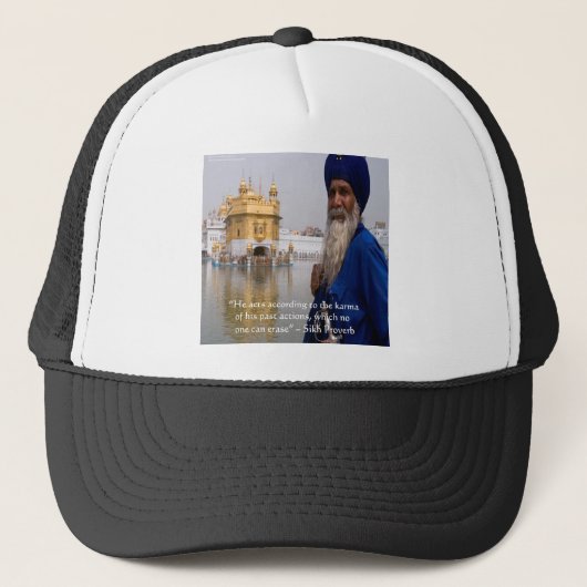 Sikh Acties/Karma Spreekwoord Trucker Pet (Voorkant)
