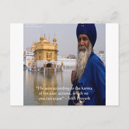 Sikh Actions/Karma Proverb Briefkaart (Voorkant)