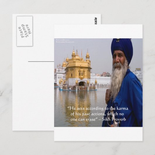 Sikh Actions/Karma Proverb Briefkaart (Voorkant / Achterkant)