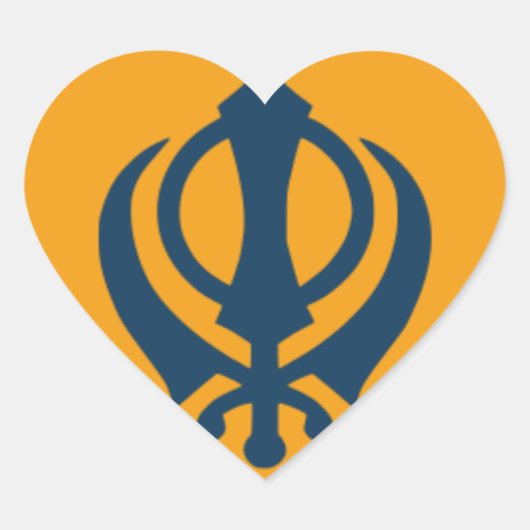 Sikh Art/Symbool Hart Sticker (Voorkant)