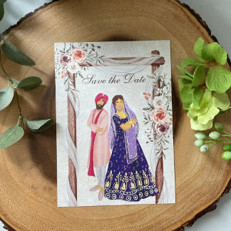 Sikh bruiloft-koppels zijn bedoeld om de datum-Kaa Save The Date