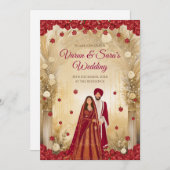 Sikh bruiloft nodigt Punjabi trouwkaarten uit Kaart (Voorkant / Achterkant)