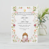 Sikh bruiloft uitnodiging - Anand Karaj uitnodigin (Staand voorkant)