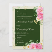 Sikh bruiloft uitnodiging Punjabi bruiloft uitnodi (Achterkant)