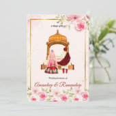 Sikh bruiloft uitnodiging Punjabi bruiloft uitnodi (Staand voorkant)