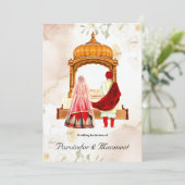 Sikh bruiloft uitnodiging Sikh bruiloft kaarten (Staand voorkant)