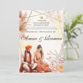 Sikh bruiloft uitnodiging Sikh trouwkaart Punjabi (Staand voorkant)