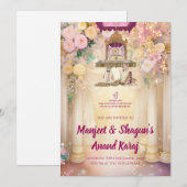 sikh bruiloft uitnodigingen digitale punjabi bruil (Voorkant / Achterkant)