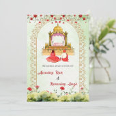 Sikh bruiloft uitnodigingskaart Sikh bruiloft uitn Kaart (Staand voorkant)
