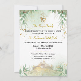 Sikh Housewarming Invitation Kaart, Akhand Path Kaart