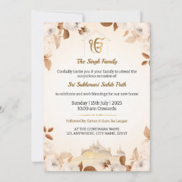 Sikh Housewarming Invitation Kaart, Sukhmani Path Kaart