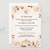 Sikh Housewarming Invitation Kaart, Sukhmani Path Kaart (Voorkant / Achterkant)