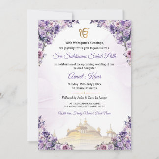Sikh Huwelijks Sukhmani Sahib Path Uitnodiging