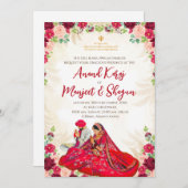 Sikh huwelijkskaarten & Anand Karaj uitnodigingen (Voorkant / Achterkant)