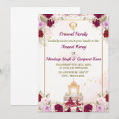 Sikh Huwelijksuitnodiging, Anand Karaj Kaart, Kaart (Voorkant / Achterkant)