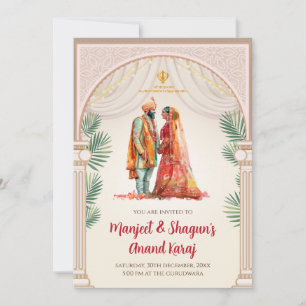 Sikh huwelijksuitnodigingen Digitale Punjabi uitno Kaart