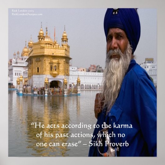 Sikh Karma/Acties Spreuk Poster (Voorkant)