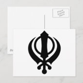 Sikh Khanda Black Briefkaart (Voorkant / Achterkant)