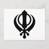 Sikh Khanda Black Briefkaart (Voorkant)
