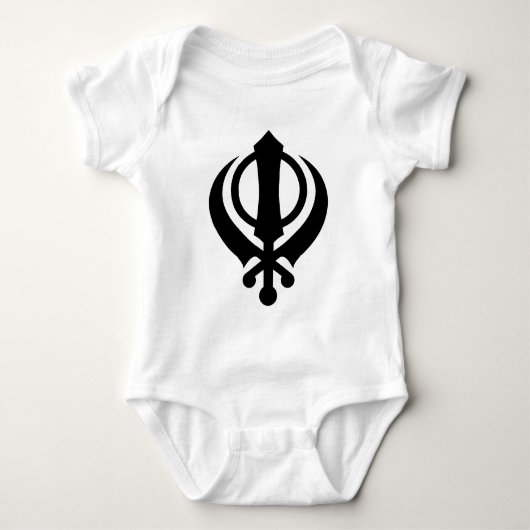 Sikh Khanda Black Romper (Voorkant)