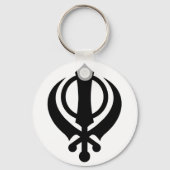 Sikh Khanda Black Sleutelhanger (Voorkant)