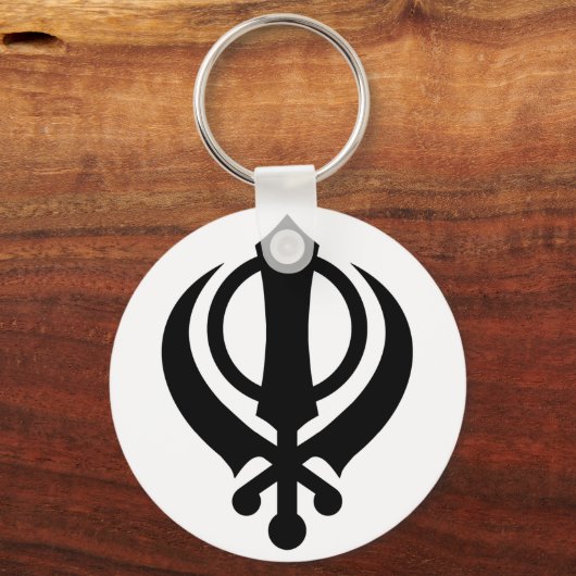 Sikh Khanda Black Sleutelhanger (Voorkant)