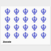 Sikh Khanda Blue Ronde Sticker (Vel)