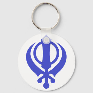Sikh Khanda Blue Sleutelhanger