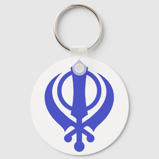Sikh Khanda Blue Sleutelhanger (Voorkant)