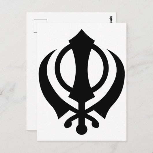 Sikh Khanda Briefkaart (Voorkant / Achterkant)