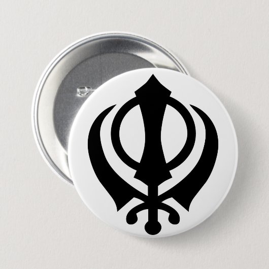 Sikh Khanda Button (Voorkant /achterkant)