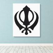 Sikh Khanda Canvas Afdruk (Insitu (Houten vloer))