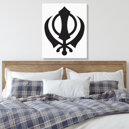 Sikh Khanda Canvas Afdruk (Insitu (Slaapkamer))