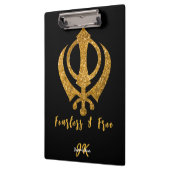 Sikh Khanda "Fearless & Free" Spiritueel Klembord (Links)