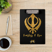 Sikh Khanda "Fearless & Free" Spiritueel Klembord