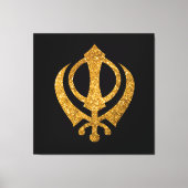 Sikh Khanda Glittery Symbool Canvas Afdruk (Voorkant)