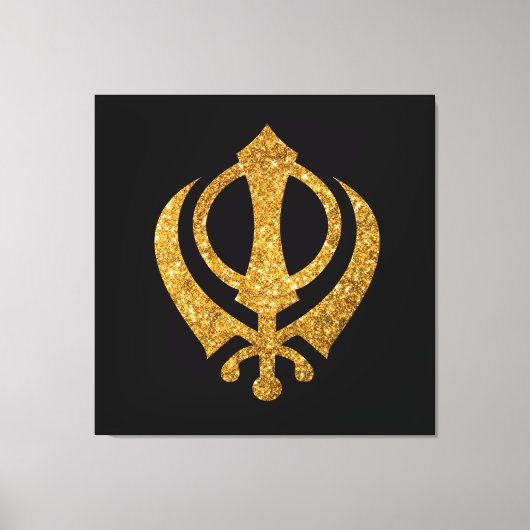 Sikh Khanda Glittery Symbool Canvas Afdruk (Voorkant)