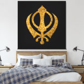 Sikh Khanda Glittery Symbool Canvas Afdruk (Insitu (Slaapkamer))