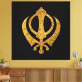 Sikh Khanda Glittery Symbool Canvas Afdruk (Insitu (Woonkamer))