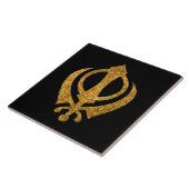 Sikh Khanda Glittery Symbool Tegeltje (Zijkant)