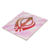Sikh Khanda Glittery Symbool Tegeltje (Zijkant)