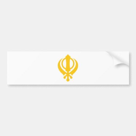 Sikh Khanda Goud Bumpersticker (Voorkant)