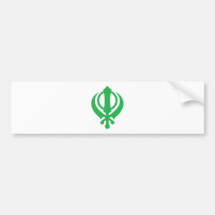 Sikh Khanda Green Bumpersticker
