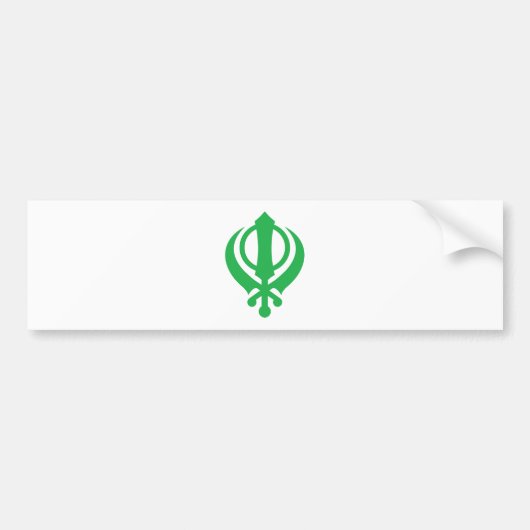 Sikh Khanda Green Bumpersticker (Voorkant)