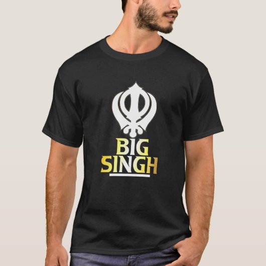 Sikh Khanda Grote Singh Punjabi T-shirt (Voorkant)